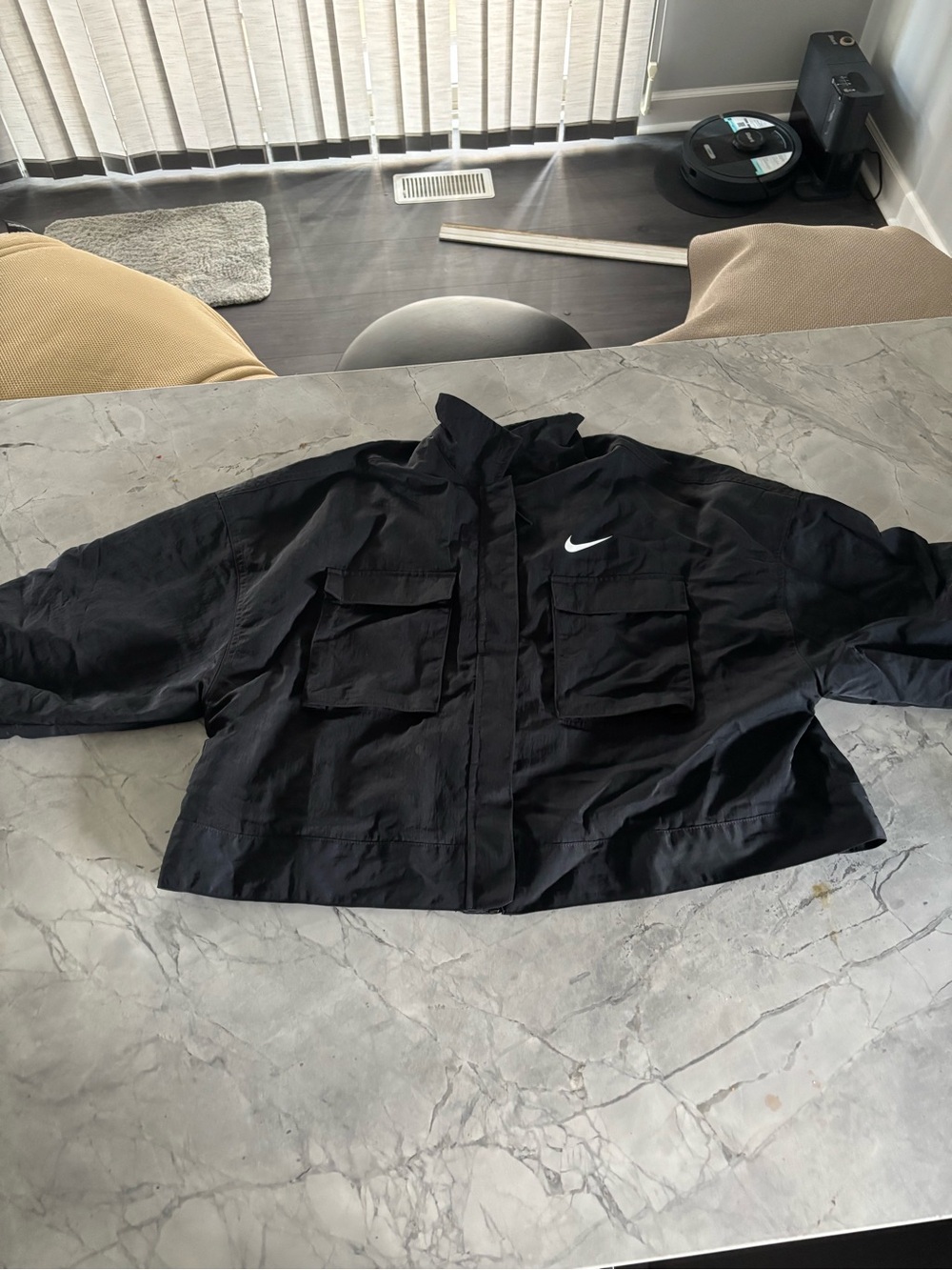 Nike Sportswear Black Woven Utility Cargo Pocket Jacket Windbreaker Medium